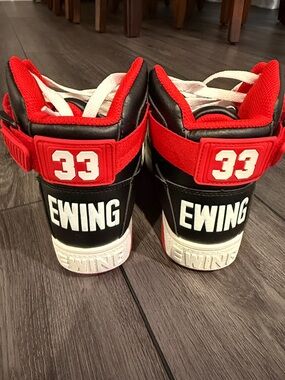 Womens Patrick Ewing Red & Black 33 High-Top Sneakers